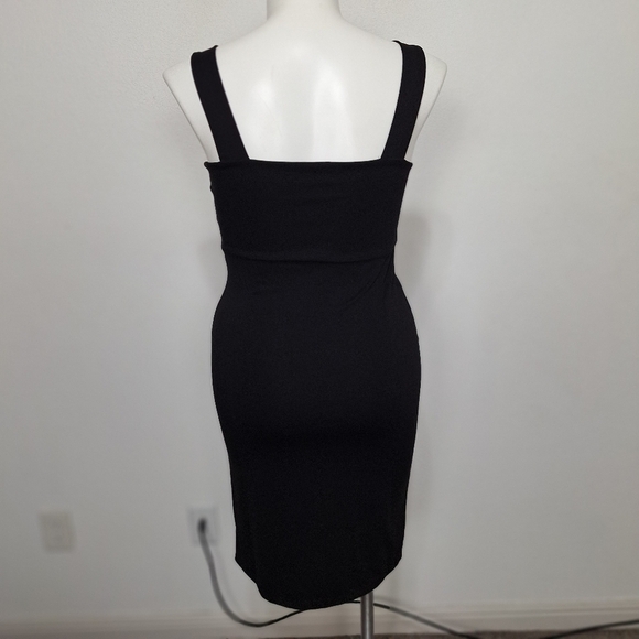 New Black Romantic Goth Whimsigoth Date Night Side Slit Witchy Mini Dress Size S - Picture 7 of 14